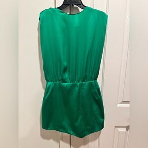 Amanda Uprichard Elegant Green Satin Dress